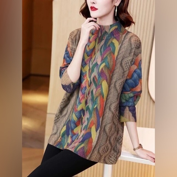 Max LuLu Paris Max Korean Style Turtleneck One Size NWT - Picture 3 of 5